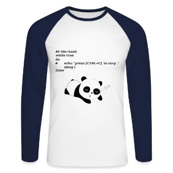 Sleep programmer Funny - Unisex Long Sleeve Baseball T-Shirt - white/navy - Front - Nik (191cm)