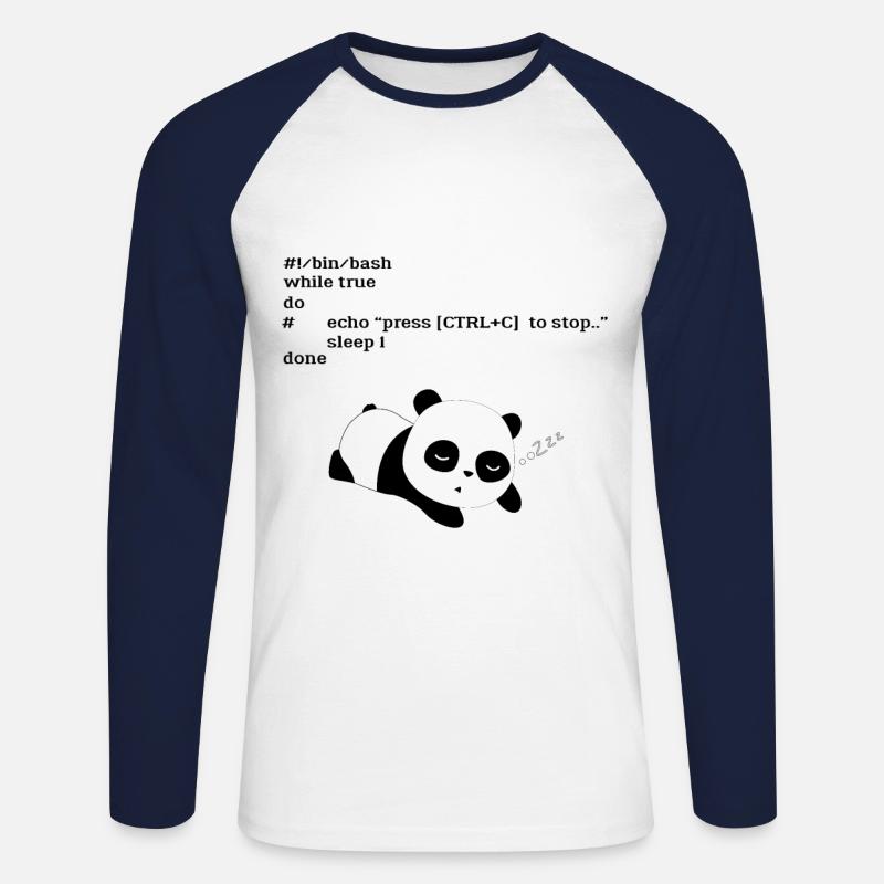 Schlafen Programmierer Lustig - Unisex Baseballshirt langarm - Weiß/Navy