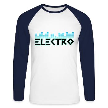 Electro - Unisex Baseballshirt langarm - Weiß/Navy - Vorne - Nik (191cm)