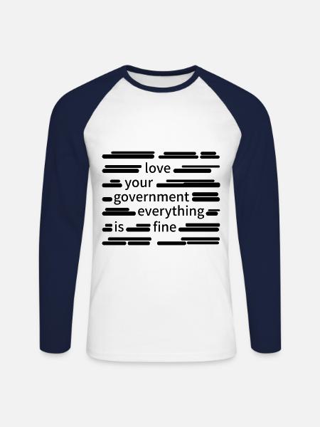 Zensur - Unisex Baseballshirt langarm - Weiß/Navy