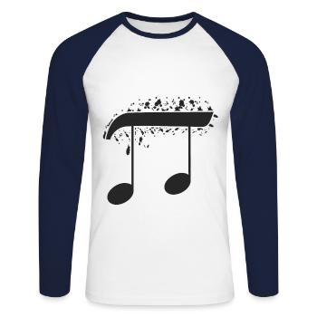 Musik Mathe Pi - Unisex Baseballshirt langarm - Weiß/Navy - Vorne - Nik (191cm)