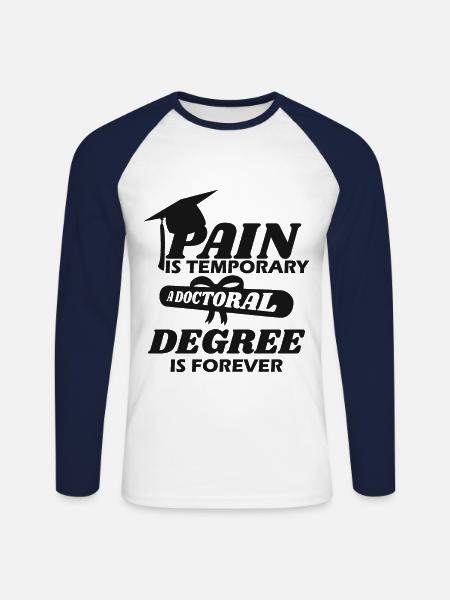 Tesis doctoral refrán divertido - Raglán manga larga hombre - blanco/azul marino