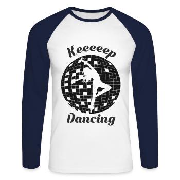 Danser d'autres danseurs - T-shirt baseball manches longues Homme - blanc/marine - Devant - Nik (191cm)