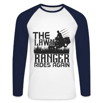 Lawn mower ranger - Unisex Long Sleeve Baseball T-Shirt - white/navy - Front - Nik (191cm)