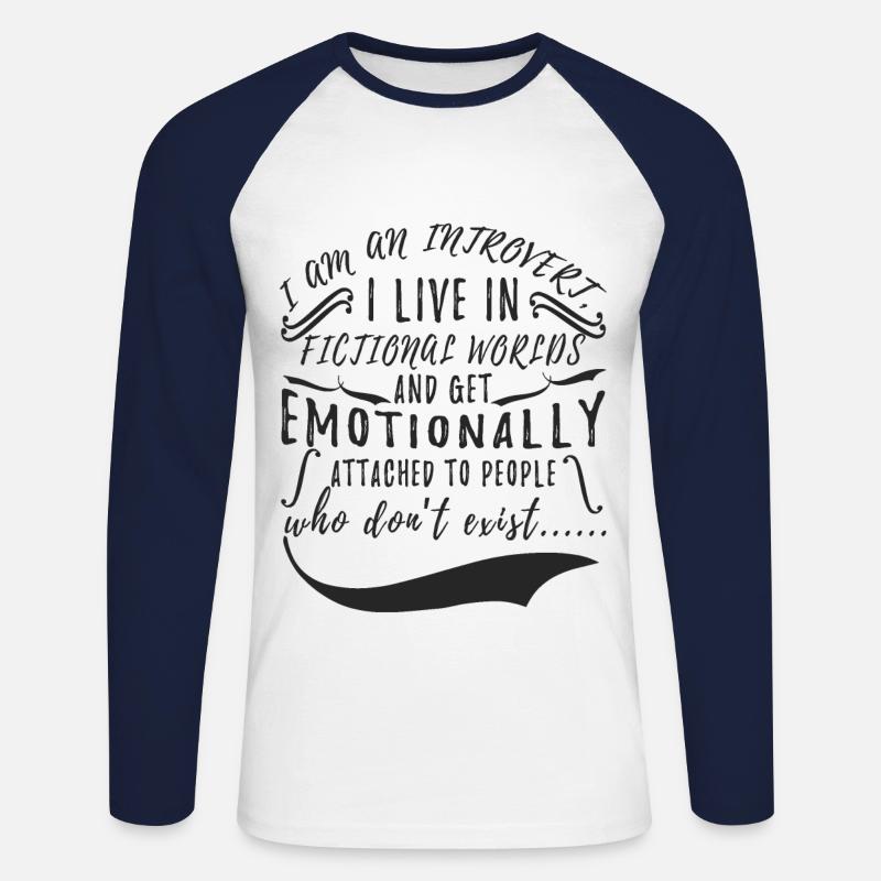 Introvertierter Mensch - Unisex Baseballshirt langarm - Weiß/Navy