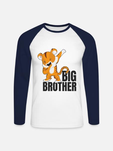 Big Brother - Unisex Long Sleeve Baseball T-Shirt - white/navy