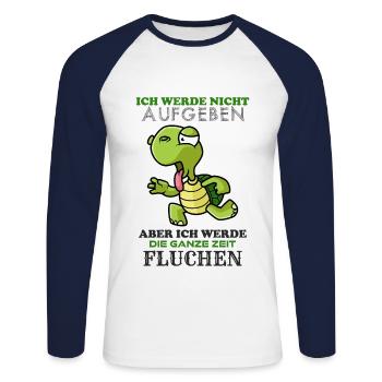 Lahme Schildkröte - Unisex Baseballshirt langarm - Weiß/Navy - Vorne - Nik (191cm)