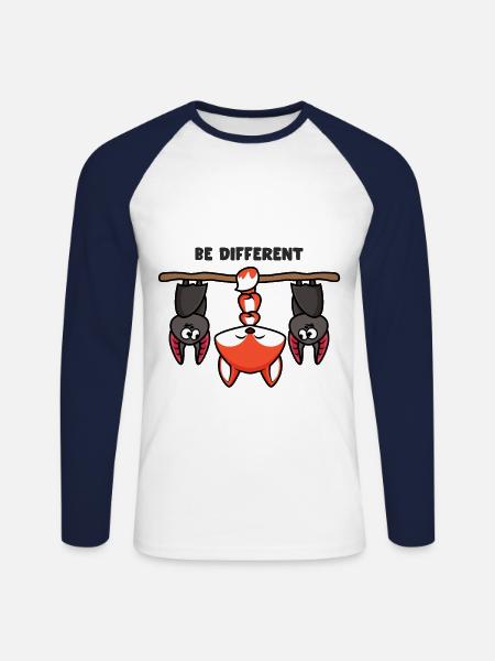Que Anders Fuchs - T-shirt baseball manches longues Homme - blanc/marine