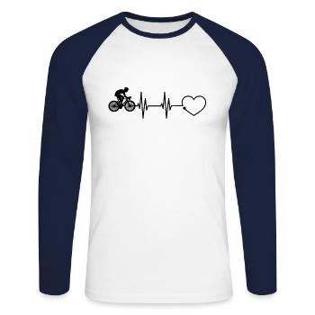 Racing bike heartbeat bike race bike race pulse - Unisex Long Sleeve Baseball T-Shirt - white/navy - Front - Nik (191cm)