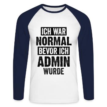 Admin Informatik Student Lustige Sprüche - Unisex Baseballshirt langarm - Weiß/Navy - Vorne - Nik (191cm)