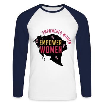 International Womens Empowered Empower Girl - Unisex Long Sleeve Baseball T-Shirt - white/navy - Front - Nik (191cm)