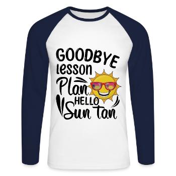 Bye Lesson School Out For Teacher Hello Summer - Unisex Long Sleeve Baseball T-Shirt - white/navy - Front - Nik (191cm)