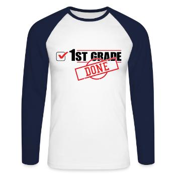 1ère année Done Bye Schools Out Day Of Summer - T-shirt baseball manches longues Homme - blanc/marine - Devant - Nik (191cm)