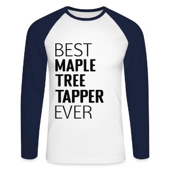 Best Maple Tapping Maple Tree Maple Leaf - Unisex Long Sleeve Baseball T-Shirt - white/navy - Front - Nik (191cm)