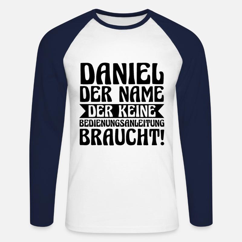 Vorname Daniel - Unisex Baseballshirt langarm - Weiß/Navy