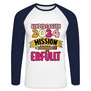 1 classe écolier rentrée scolaire Maternelle Kita E - T-shirt baseball manches longues Homme - blanc/marine - Devant - Nik (191cm)