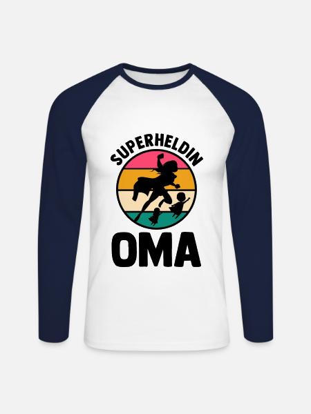 Großmutter Oma - Unisex Baseballshirt langarm - Weiß/Navy