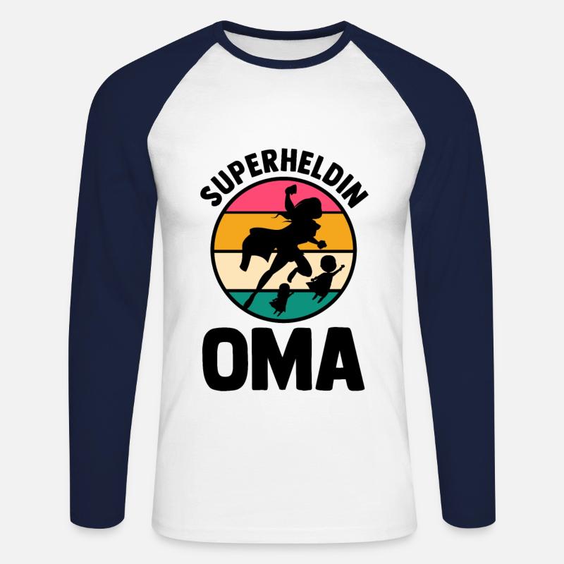 Großmutter Oma - Unisex Baseballshirt langarm - Weiß/Navy