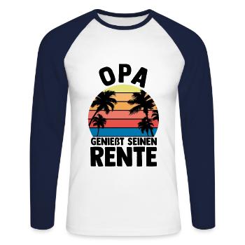 Vacation Vacationer Grandfather Grandpa - Unisex Long Sleeve Baseball T-Shirt - white/navy - Front - Nik (191cm)