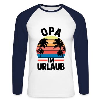 Urlaub Urlauber Großvater Opa - Unisex Baseballshirt langarm - Weiß/Navy - Vorne - Nik (191cm)