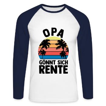 Vacation Vacationer Grandfather Grandpa - Unisex Long Sleeve Baseball T-Shirt - white/navy - Front - Nik (191cm)