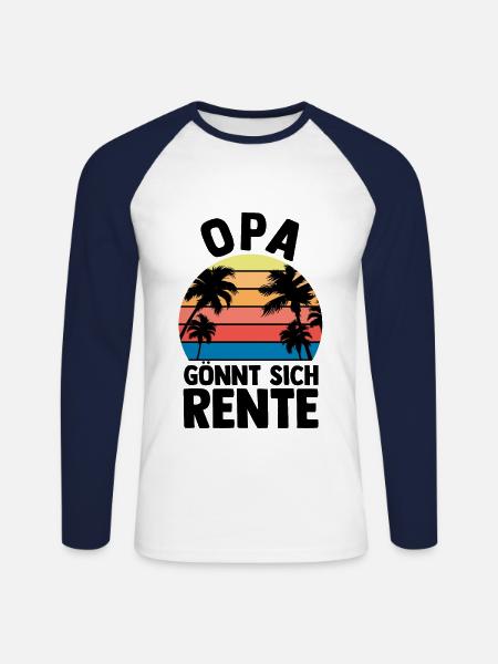 Vacances Vacancier Grand-père Papy - T-shirt baseball manches longues Homme - blanc/marine