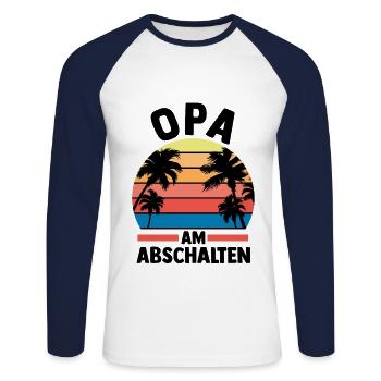 Urlaub Urlauber Großvater Opa - Unisex Baseballshirt langarm - Weiß/Navy - Vorne - Nik (191cm)