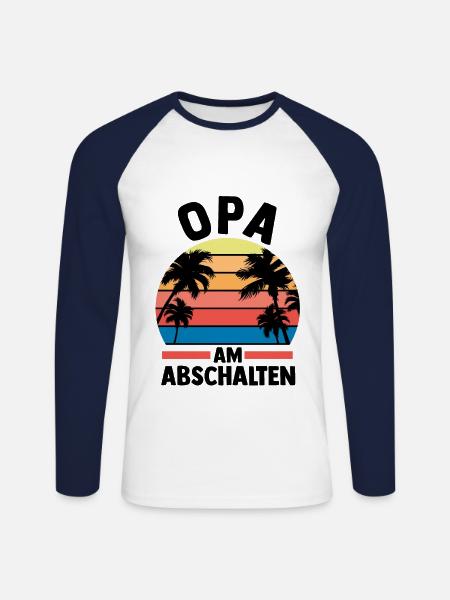 Urlaub Urlauber Großvater Opa - Unisex Baseballshirt langarm - Weiß/Navy