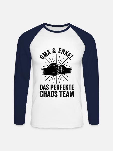 Großmutter Enkel Oma - Unisex Baseballshirt langarm - Weiß/Navy