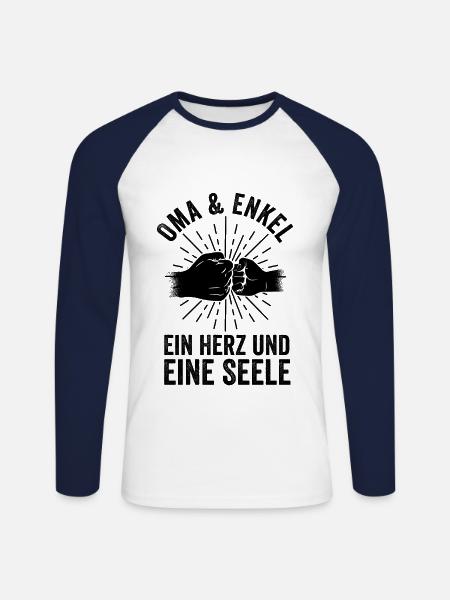 Großmutter Enkel Oma - Unisex Baseballshirt langarm - Weiß/Navy