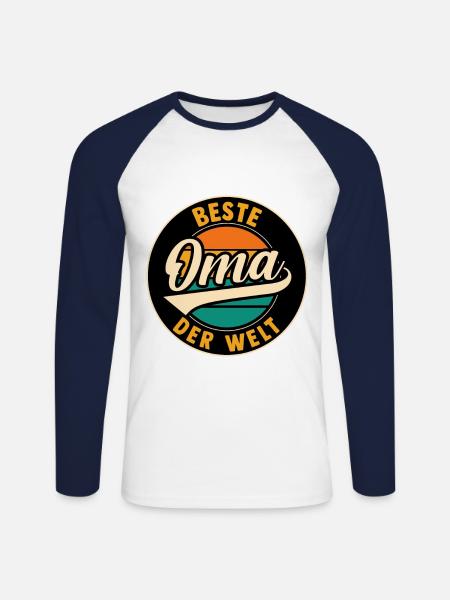 Großmutter Beste Oma - Unisex Baseballshirt langarm - Weiß/Navy