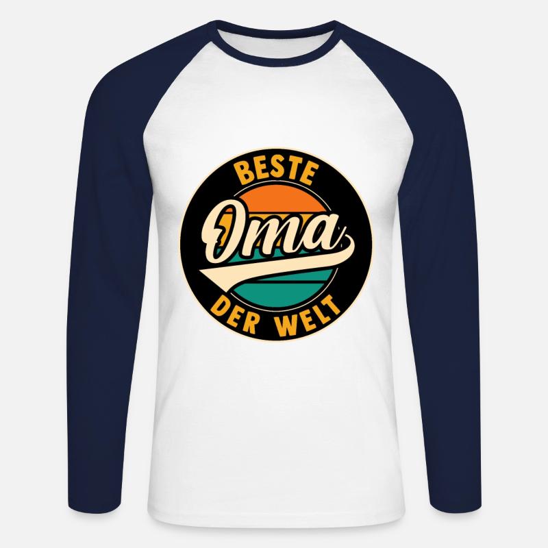 Großmutter Beste Oma - Unisex Baseballshirt langarm - Weiß/Navy
