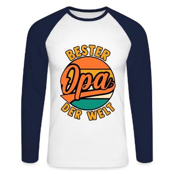 Großvater Beste Opa - Unisex Baseballshirt langarm - Weiß/Navy - Vorne - Nik (191cm)
