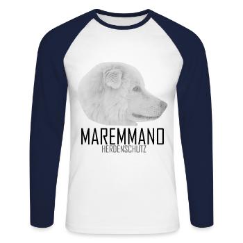 MAREMMANO ABRUZZESE - Herd protection - Unisex Long Sleeve Baseball T-Shirt - white/navy - Front - Nik (191cm)
