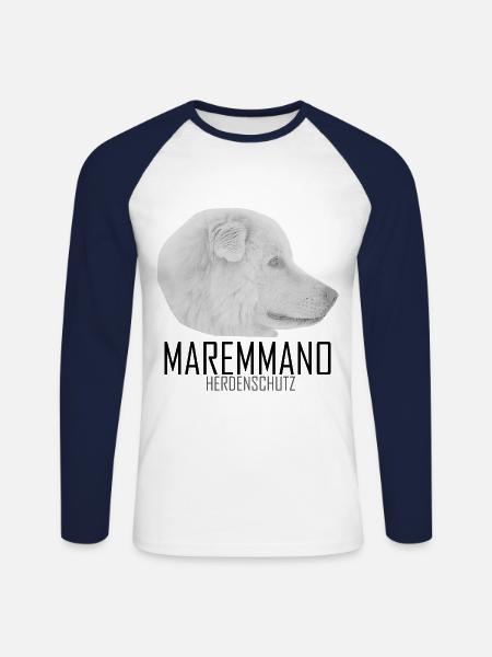 MAREMMANO ABRUZZESE - Herd protection - Unisex Long Sleeve Baseball T-Shirt - white/navy