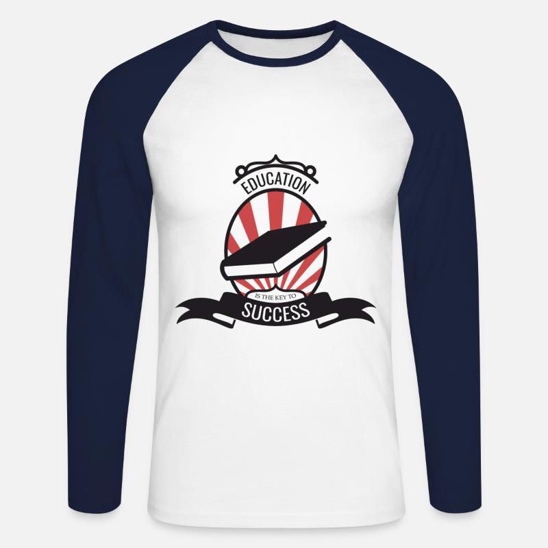 Student Education Knowledge Cool Gift - Unisex Long Sleeve Baseball T-Shirt - white/navy