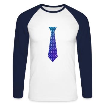 Tie ties business dress code tie - Unisex Long Sleeve Baseball T-Shirt - white/navy - Front - Nik (191cm)