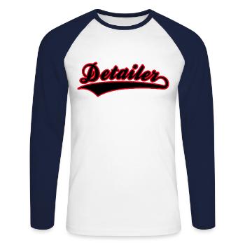 Auto Detailer Autoliebhaber Fahrzeug Aufbereiter - Unisex Baseballshirt langarm - Weiß/Navy - Vorne - Nik (191cm)
