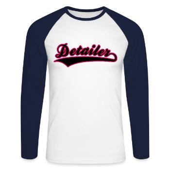 Auto Detailer Autoliebhaber Fahrzeug Aufbereiter - Unisex Baseballshirt langarm - Weiß/Navy - Vorne - Nik (191cm)