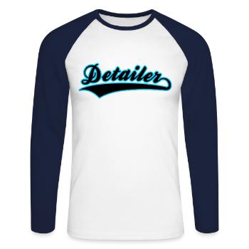 Auto Detailer Autoliebhaber Fahrzeug Aufbereiter - Unisex Baseballshirt langarm - Weiß/Navy - Vorne - Nik (191cm)