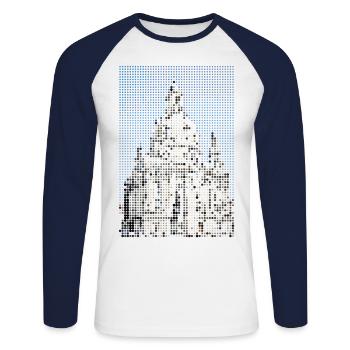 Dresden - Unisex Long Sleeve Baseball T-Shirt - white/navy - Front - Nik (191cm)