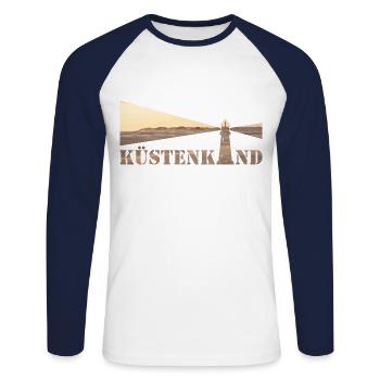 Coastal lighthouse - Unisex Long Sleeve Baseball T-Shirt - white/navy - Front - Nik (191cm)