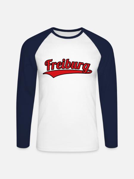 Freiburg Germany Hometown - Unisex Long Sleeve Baseball T-Shirt - white/navy