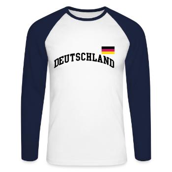 Germany flag - Germany Germany soccer soccer - Unisex Long Sleeve Baseball T-Shirt - white/navy - Front - Nik (191cm)