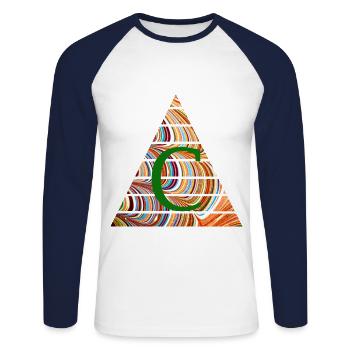 triangle e 56 c - Unisex Long Sleeve Baseball T-Shirt - white/navy - Front - Nik (191cm)