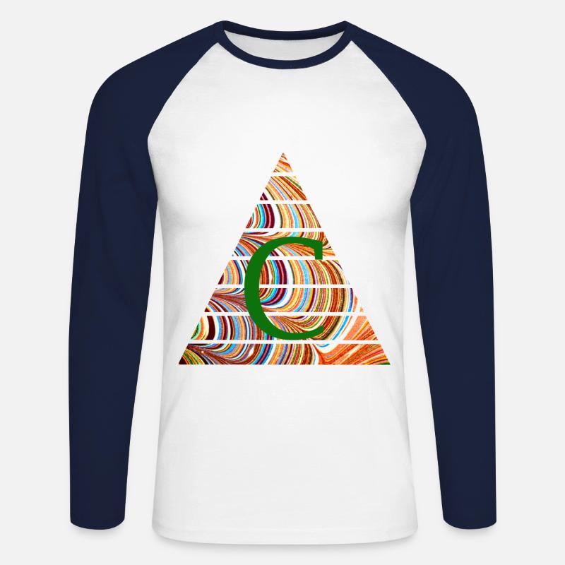 triangle e 56 c - Unisex Long Sleeve Baseball T-Shirt - white/navy