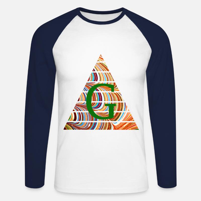 Triangle E 56 g - Unisex Long Sleeve Baseball T-Shirt - white/navy