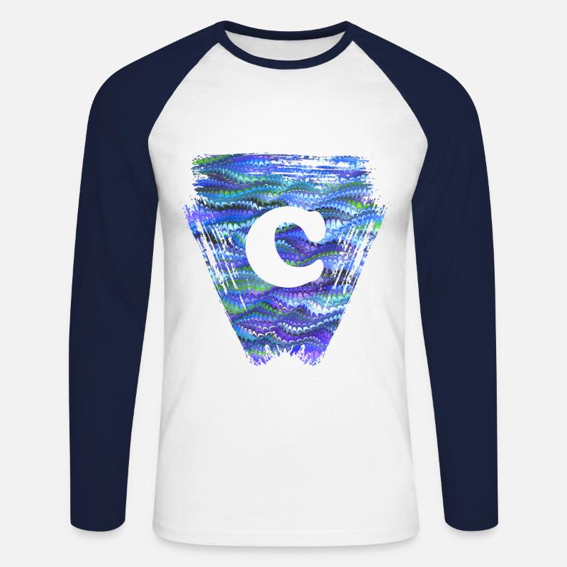 Triangle E 103 C - Unisex Long Sleeve Baseball T-Shirt - white/navy