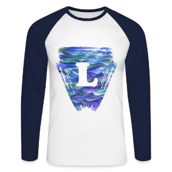 Dreieck E 103 L - T-shirt baseball manches longues Homme - blanc/marine - Devant - Nik (191cm)