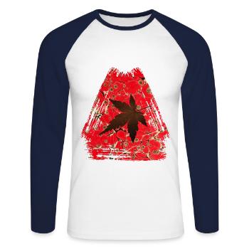 Autumn Leaf E 245 - Unisex Long Sleeve Baseball T-Shirt - white/navy - Front - Nik (191cm)